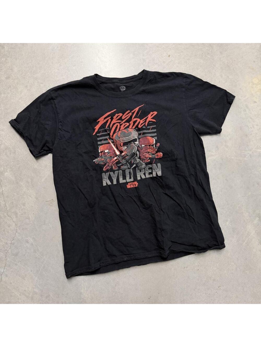 2000s Kylo Ren First Order Star Wars Black Graphic Tee Sized XL